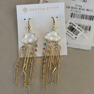 Kendra Scott Gold Cloud Earrings with Multicolor Chains